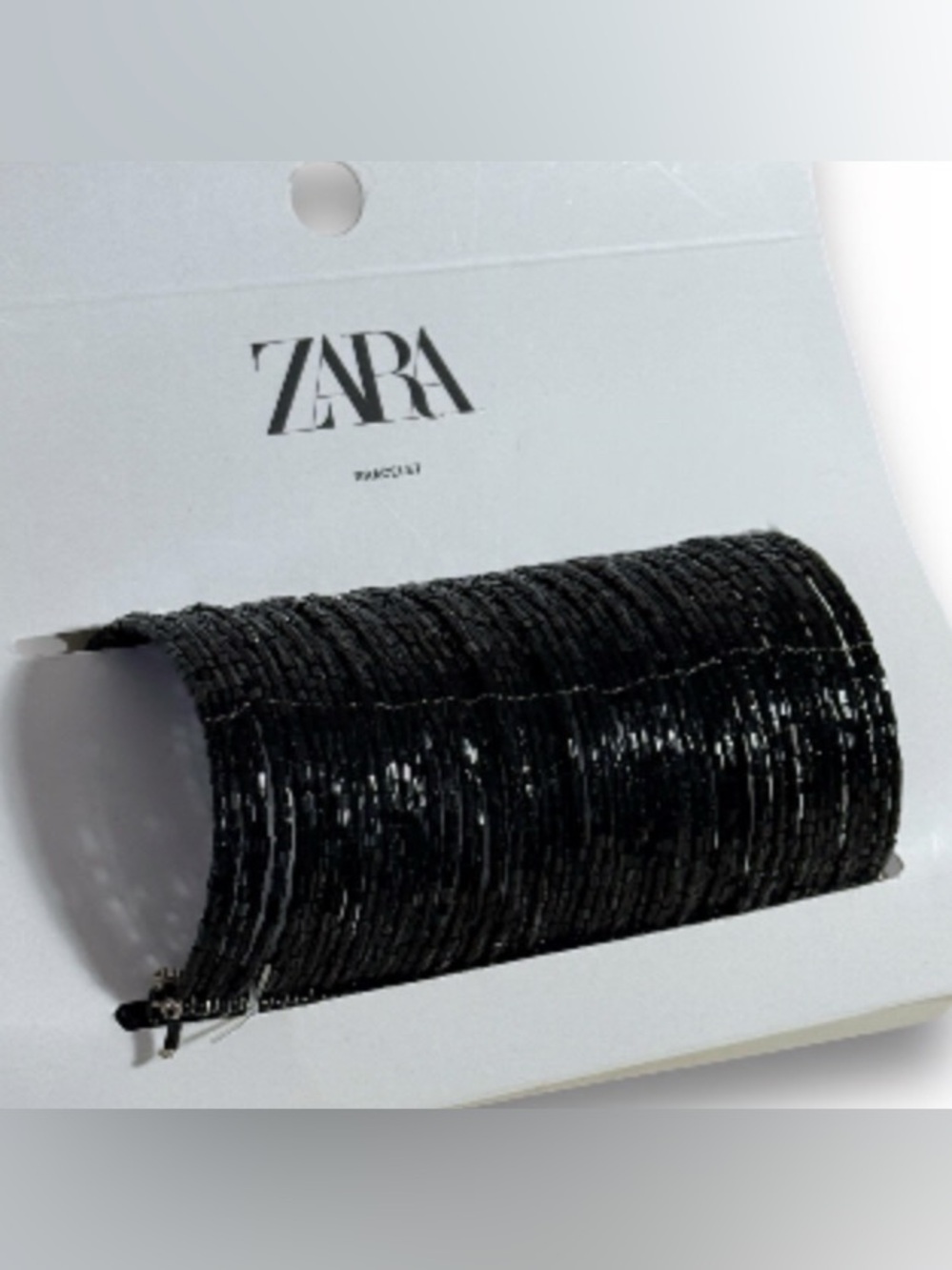 ZARA Black Sequin Cuff Bracelet